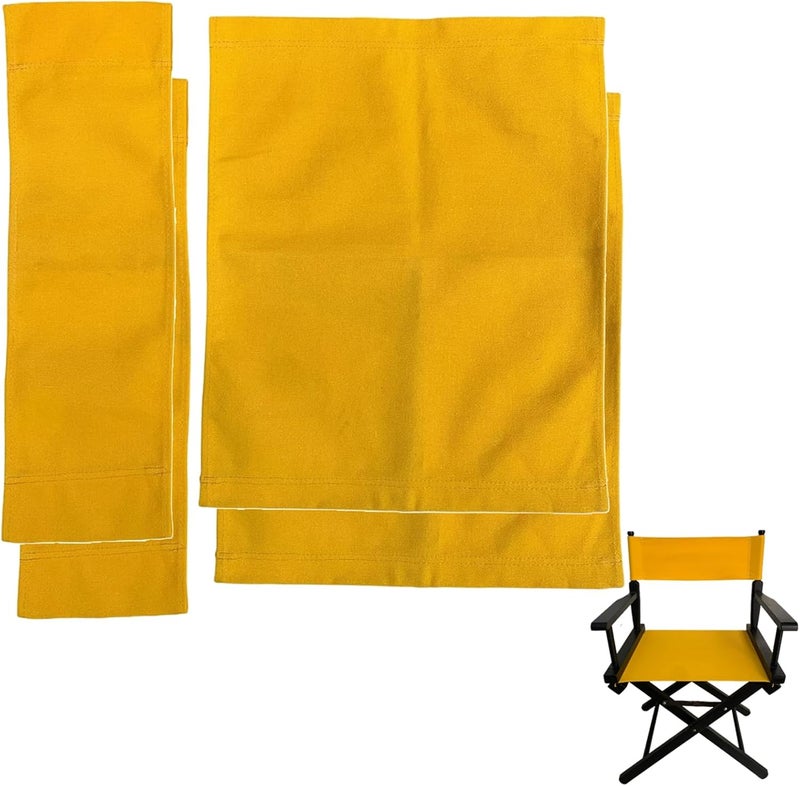 TBACW 2 Set (4pcs) 18''L X 15''W Directors Chair Canvas Replacement Covers Kit for Directors Chairs Movie Chair Replacement Canvas Oxford Cloth Cover for Home Director Chair (Yellow) - Image 1
